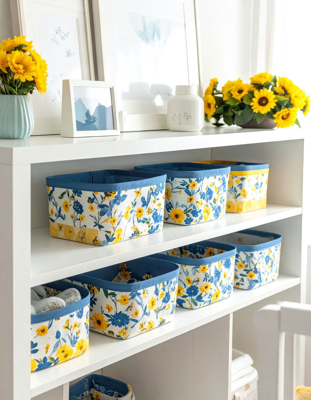Floral Patterned Nursery Storage Baskets - 15 Floral Nursery Ideas for a Blooming Baby Room