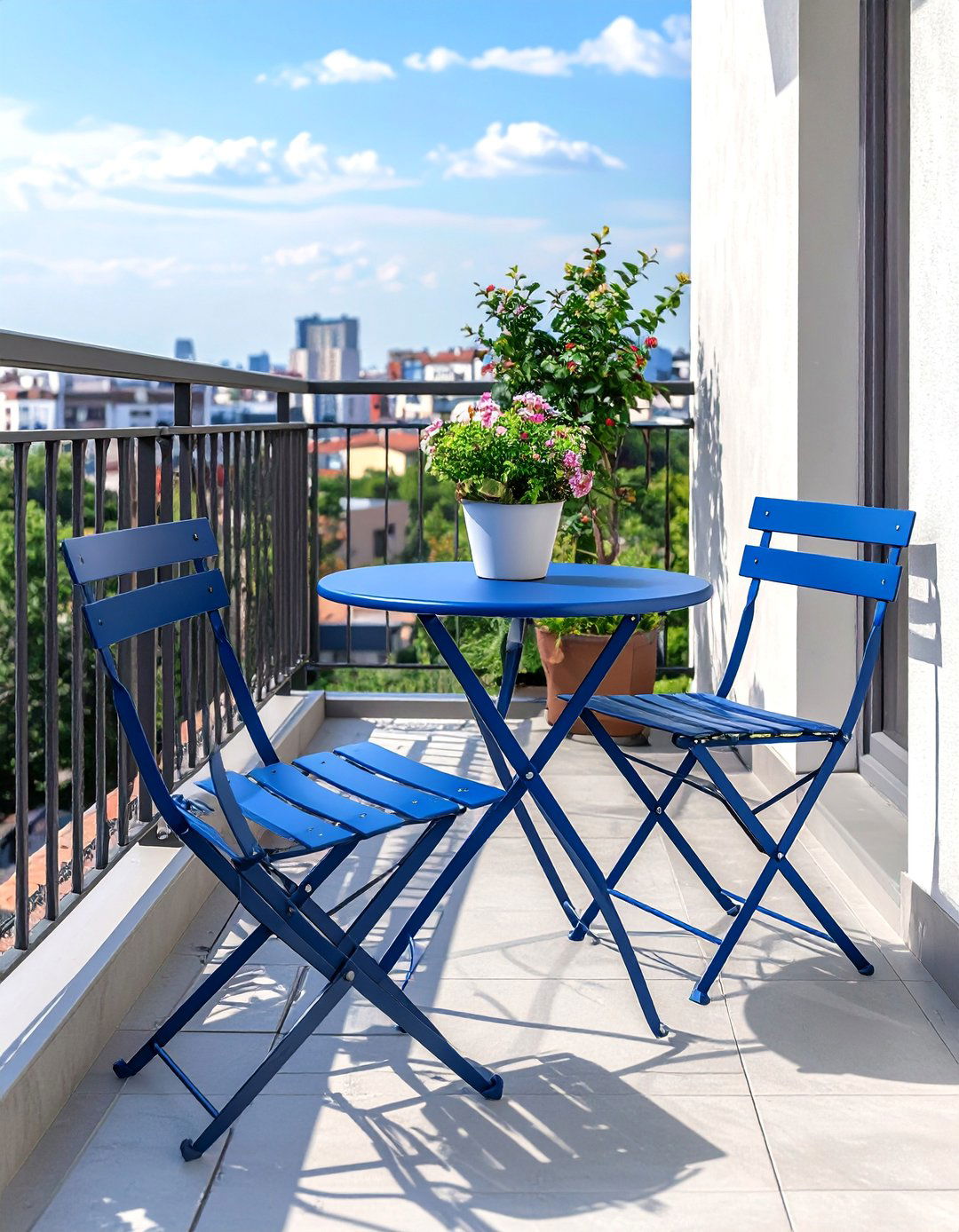 Folding Bistro Chair Sets - 25 Balcony Seating Ideas for Small Outdoor Spaces