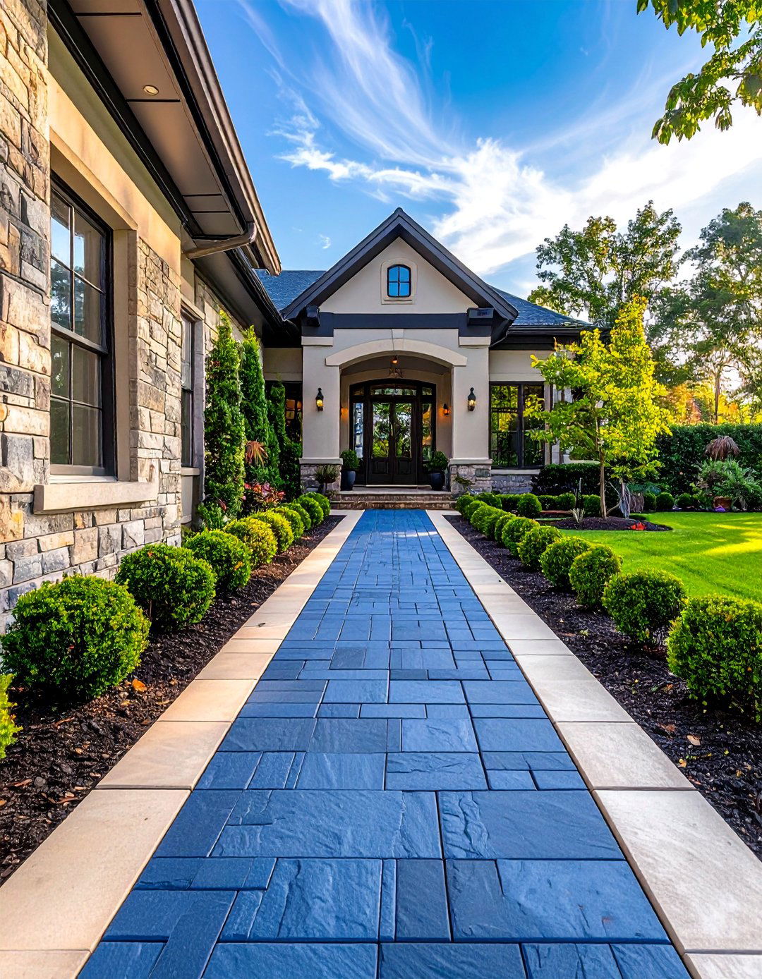 Formal Rectangular Bluestone Walkway - 15 Bluestone Walkway Ideas for a Stunning Garden Path
