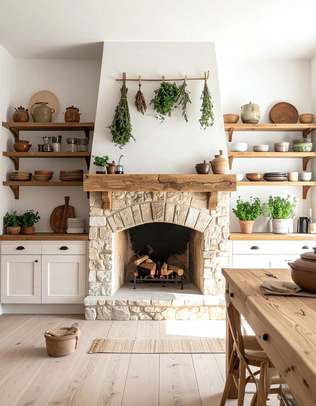 French Country Kitchen Fireplaces - 25 Kitchens With Fireplaces for Cozy Cooking Spaces