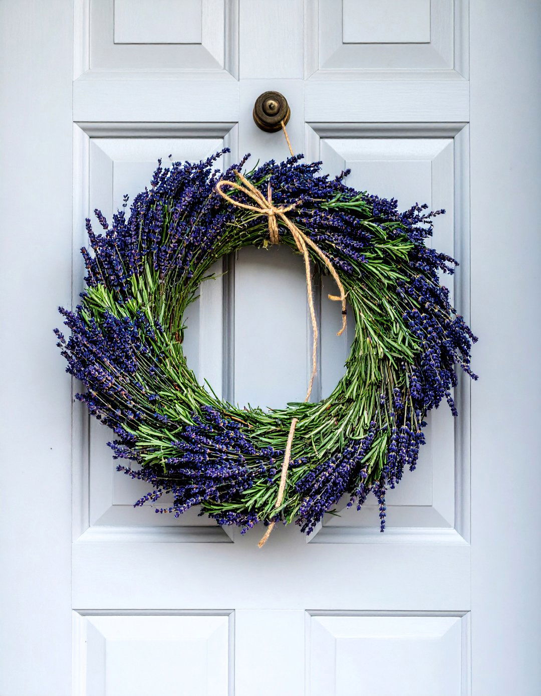 Fresh Herb and Lavender Wreath - 20 Summer Door Decoration Ideas to Welcome Guests