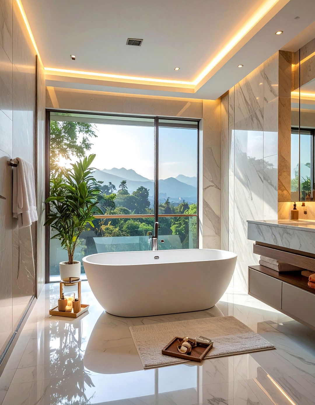 Frosted Glass Panels - 20 Windows Above Bathtub Ideas for a Relaxing Bath