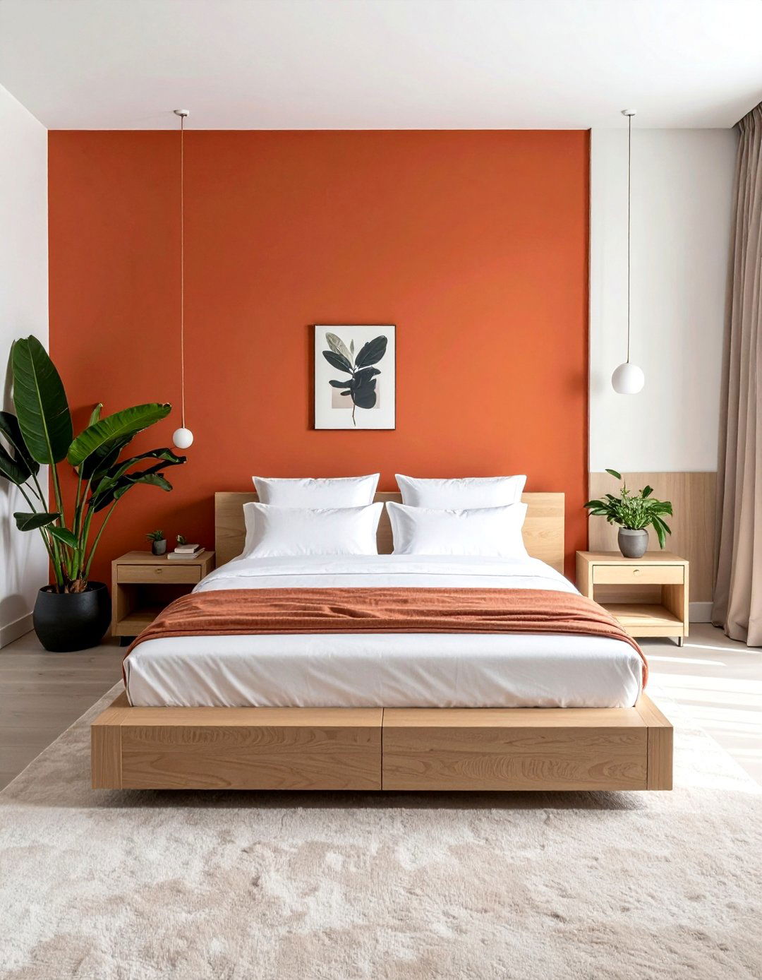 Full Terracotta Accent Wall - 20 Terracotta Bedroom Ideas for a Serene Retreat
