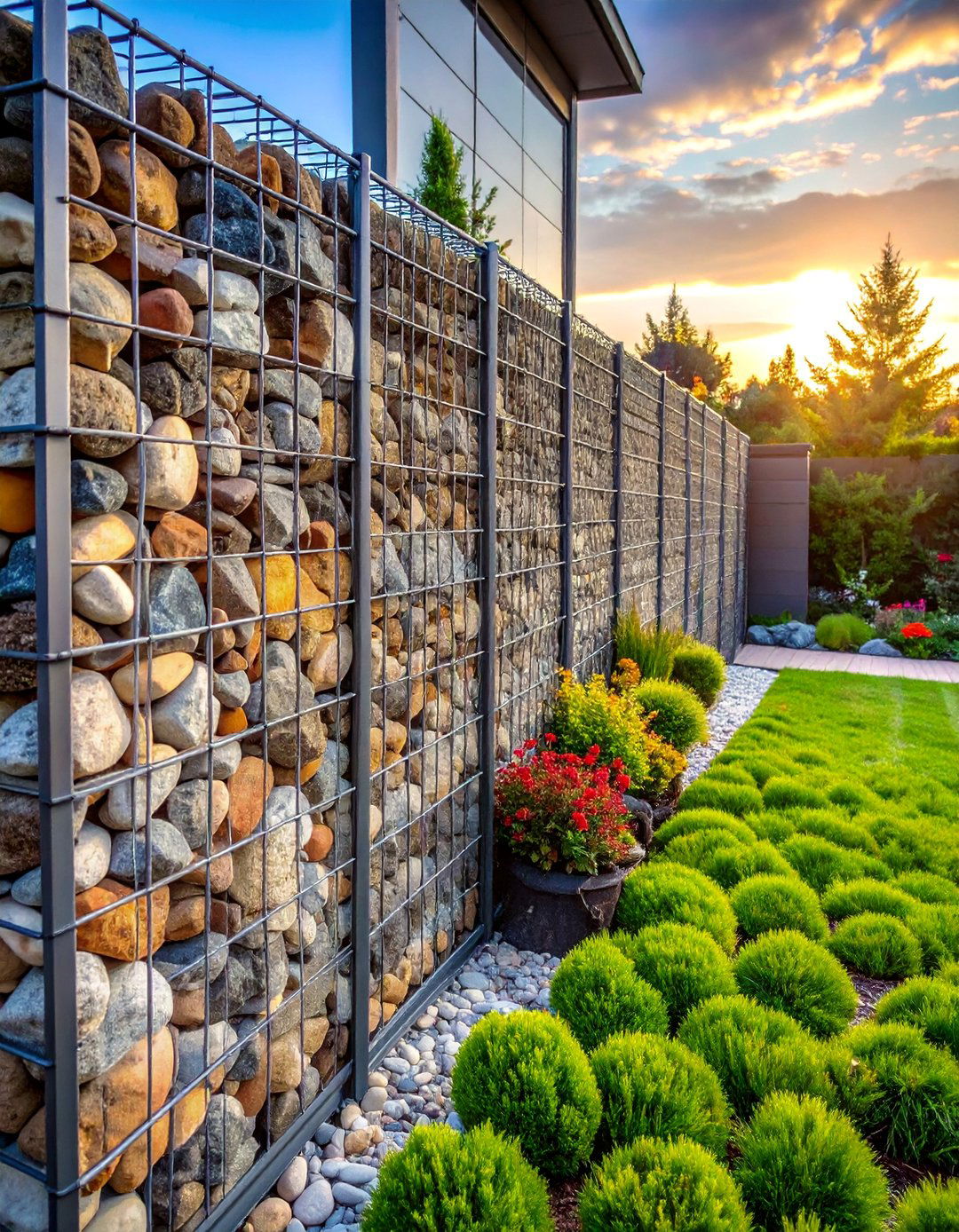 Gabion Wall Systems - 40 Stone Landscaping Ideas for a Beautiful Outdoor Space