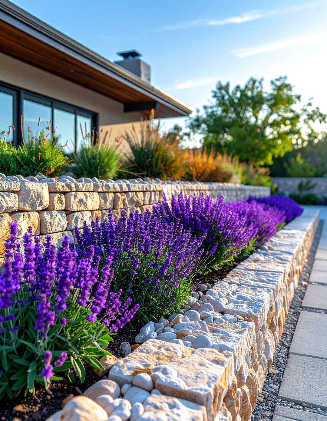 Gabion Walls for a Modern Look - 20 Southwest Landscaping Ideas for Your Front Yard
