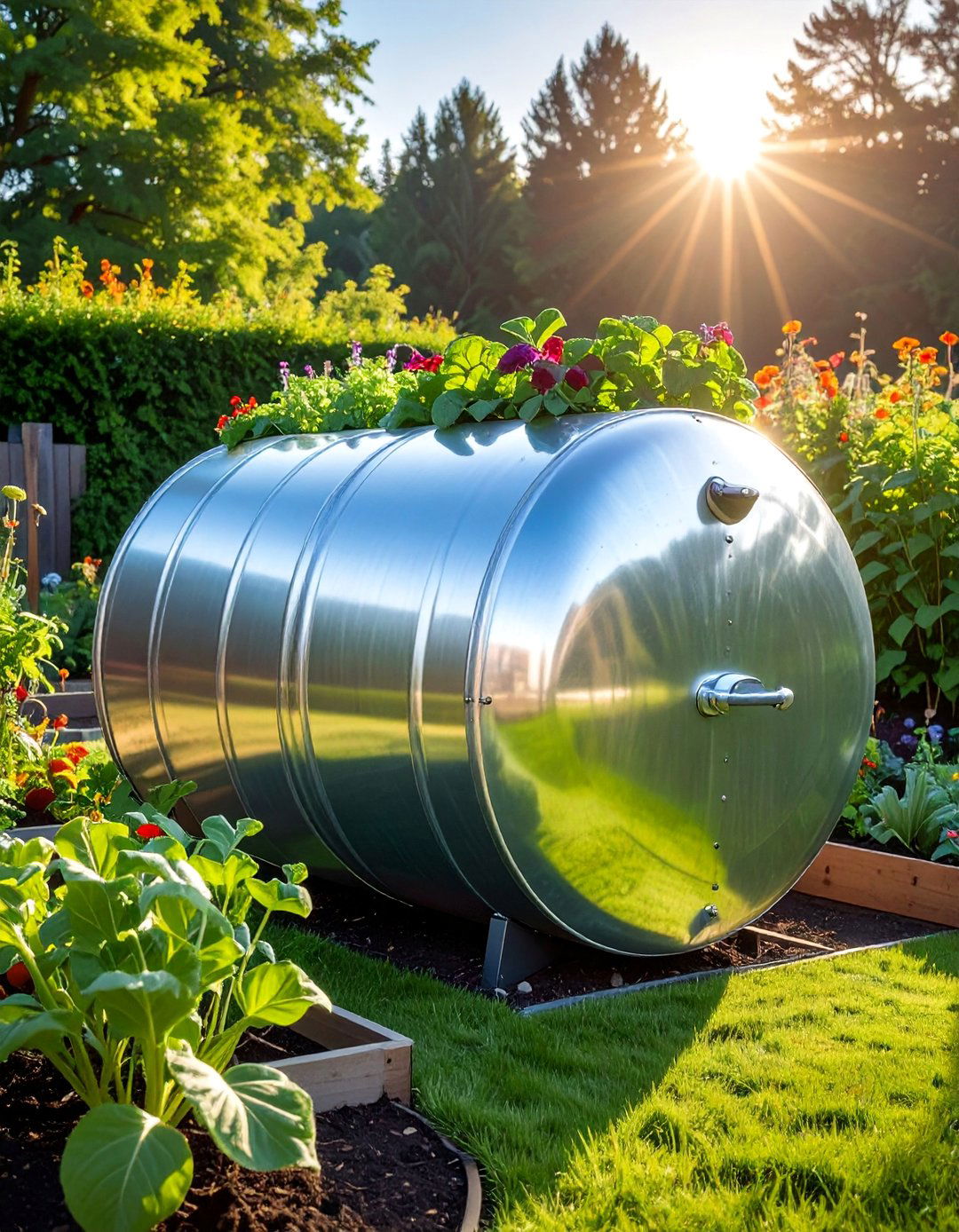 Galvanized Stock Tank Planters - 25 Budget-Friendly Raised Garden Bed Ideas for Your Backyard