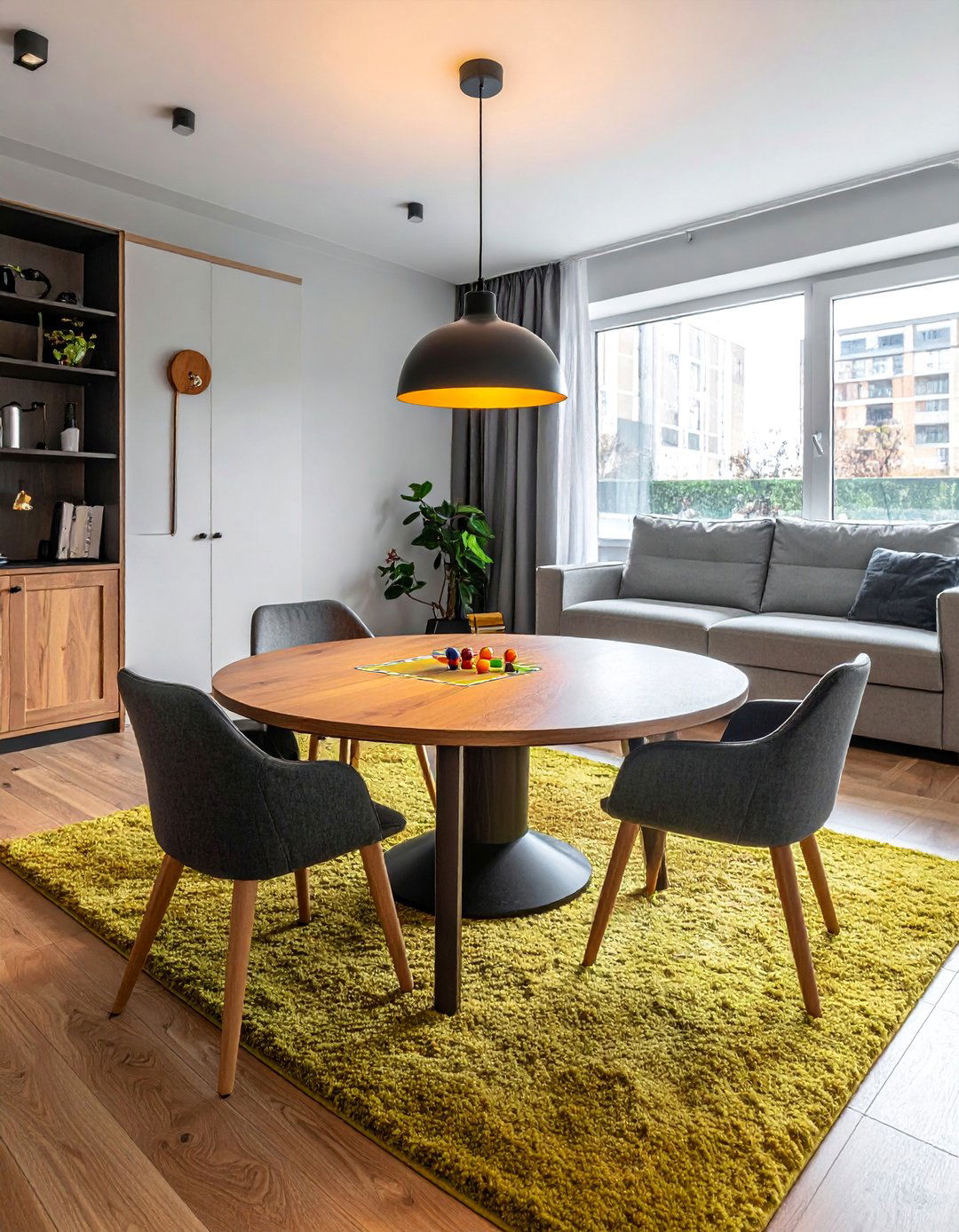 Game Table Social Hub - 25 Functional Living Room Layout Ideas