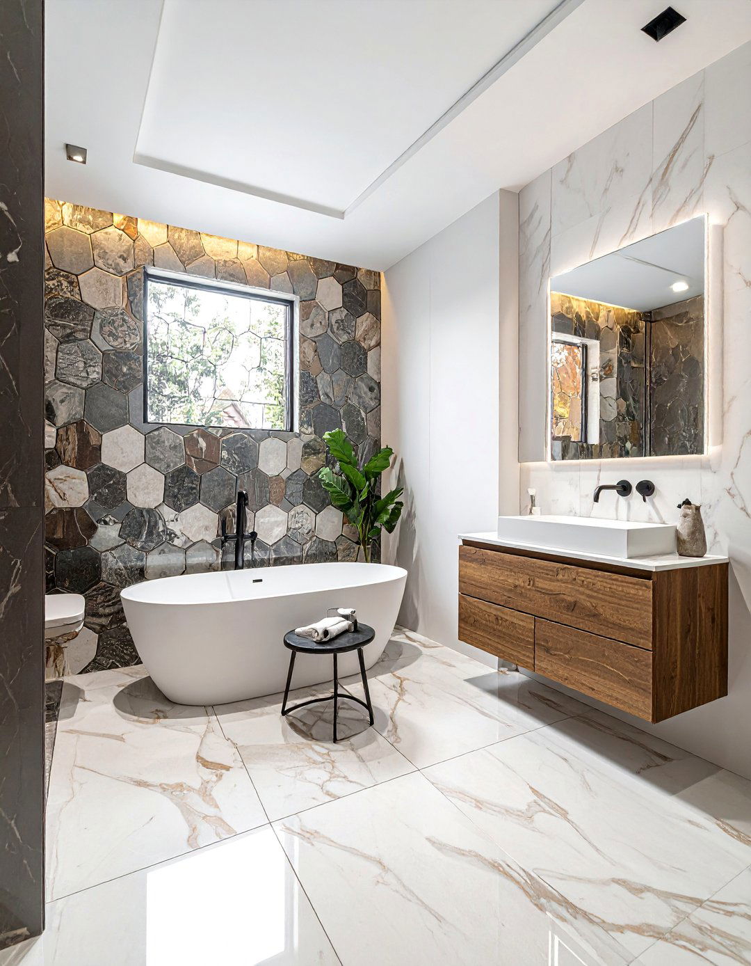Geometric Mosaic Tile Features - 15 Italian Bathroom Design Ideas for a Luxurious Look