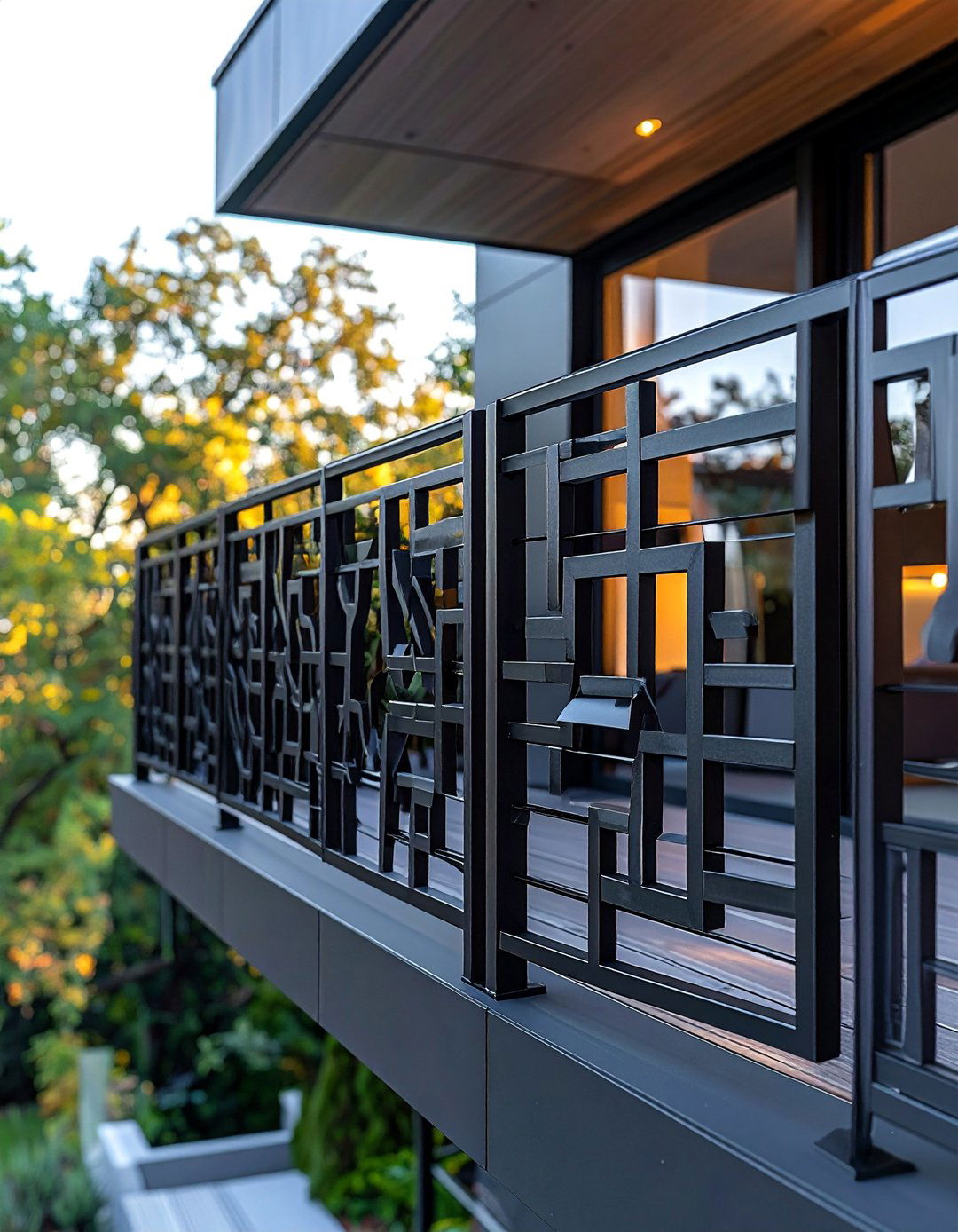 Geometric Pattern Metal Balcony Railing - 25 Balcony Railing Design Ideas for Stylish Homes