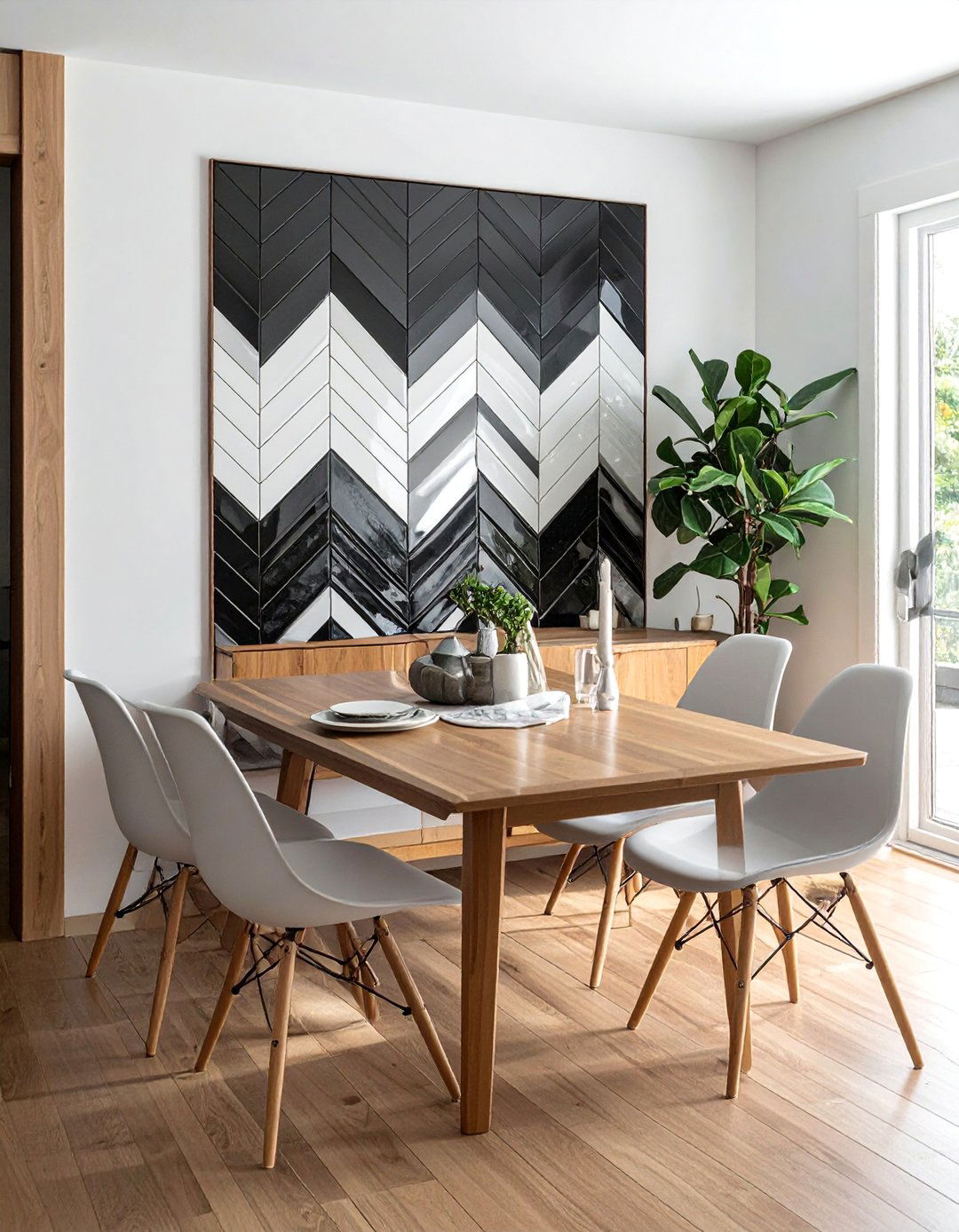 Geometric Pattern Mosaic Mirror - 20 Mosaic Mirror Ideas for Unique Home Decor