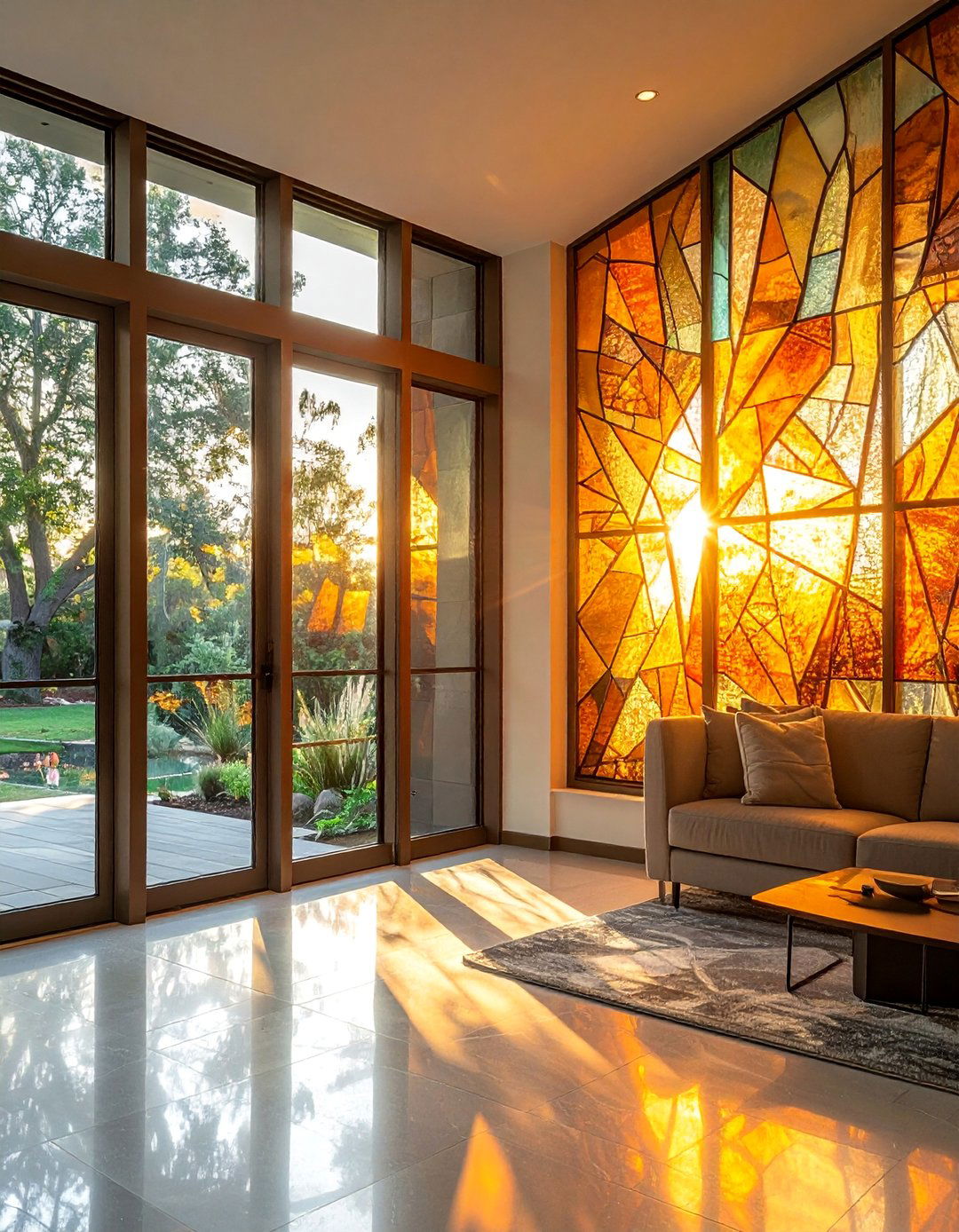 Geometric Stained Glass and Art Glass Features - 15 Prairie-style Interior Design Ideas for a Serene Home