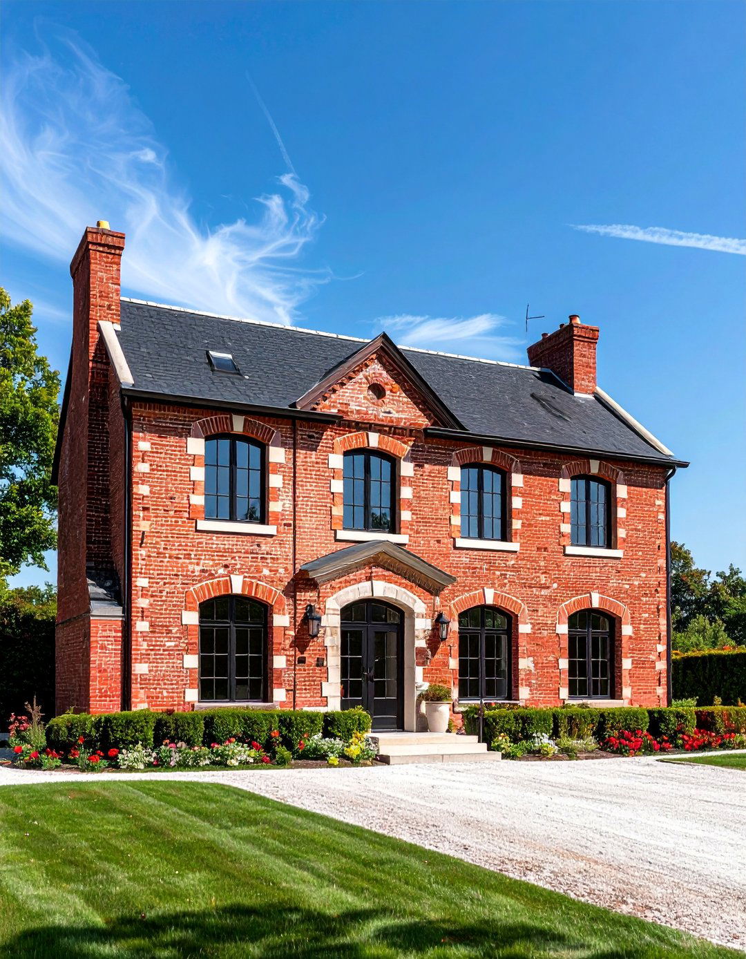 German Smear Finish on Red Brick - 30 Red Brick Exterior Home Ideas for a Classic Appeal
