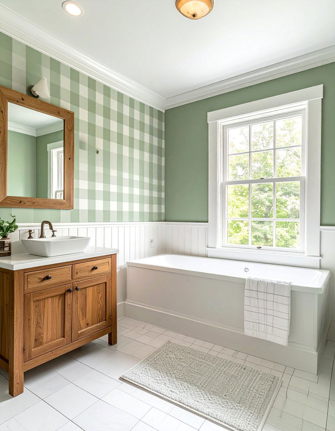 Gingham Plaid Bathroom Wallpaper - 30 Bathroom Wallpaper Ideas for a Stylish Update