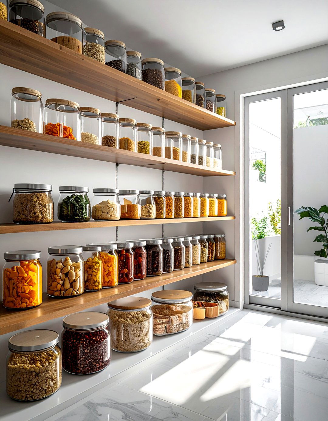 Glass Jar Storage Systems - 40 Small Kitchen Storage Ideas to Maximize Your Space