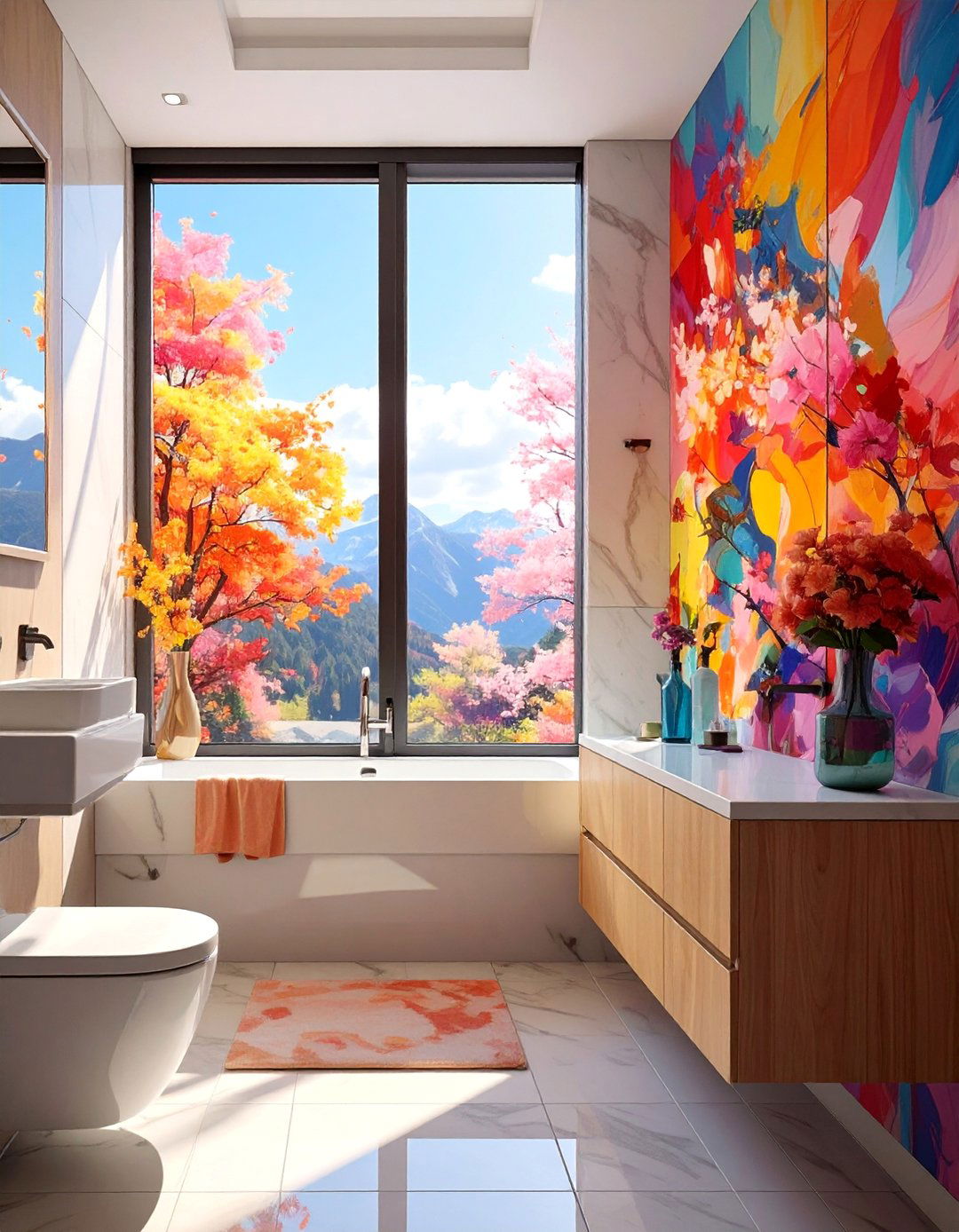 Glass Painting Techniques - 30 Bathroom Window Treatment Ideas for Privacy