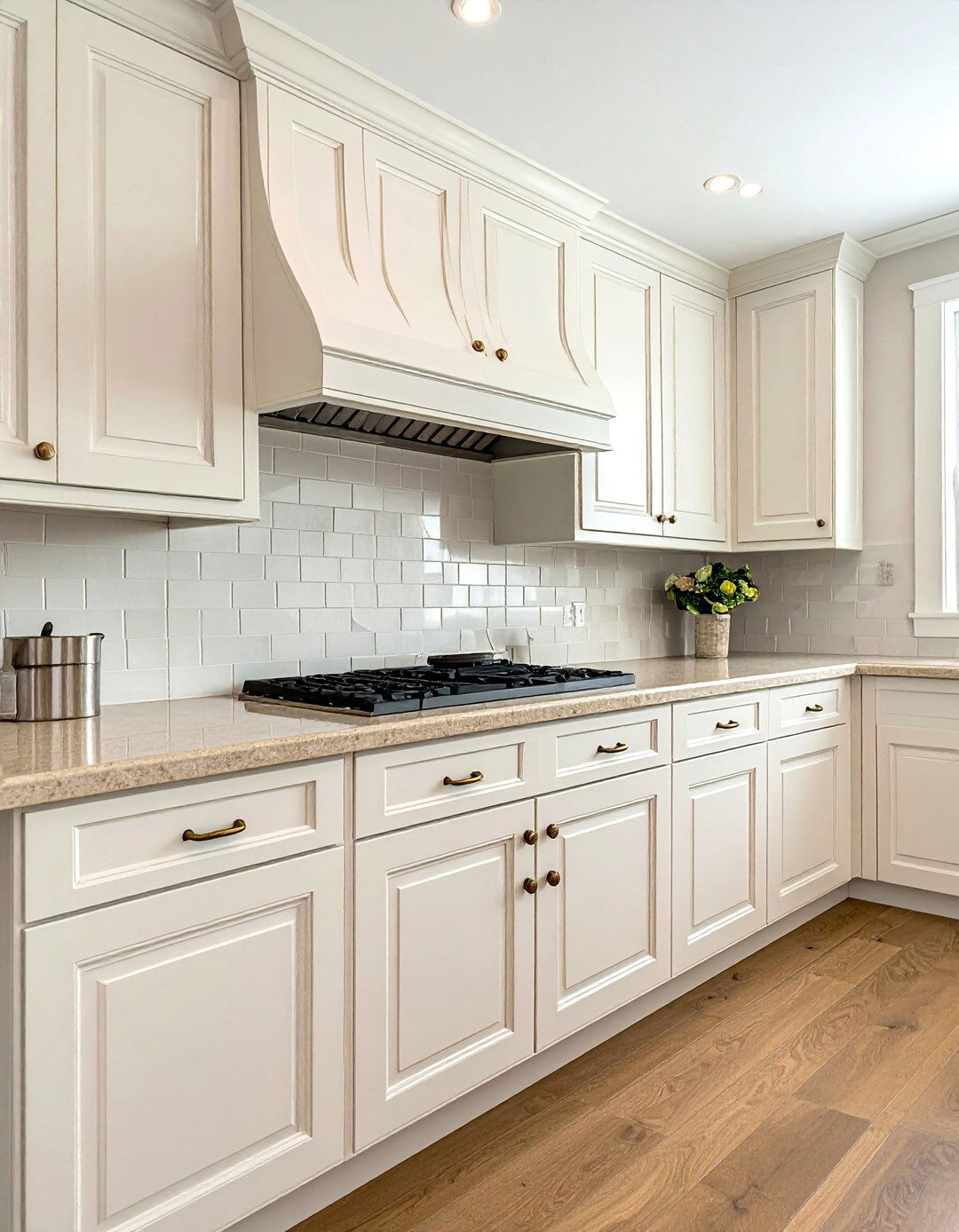 Glazed Off white Cabinets for Added Depth - 15 Off-white Kitchen Cabinets for a Timeless Look