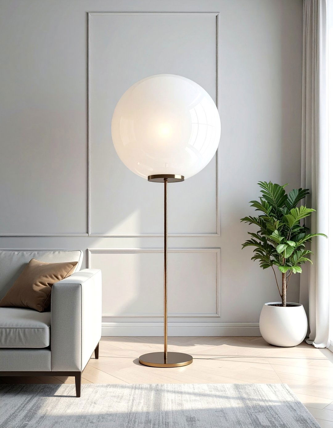 Globe Shade Floor Lamp Styles - 25 Living Room Floor Lamp Ideas for Stylish Spaces