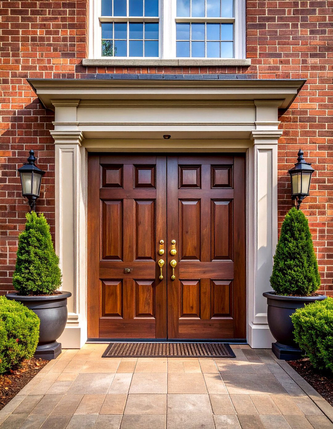 Grand Brown Double Front Doors - 15 Brown Front Door Ideas to Enhance Your Home's Curb Appeal