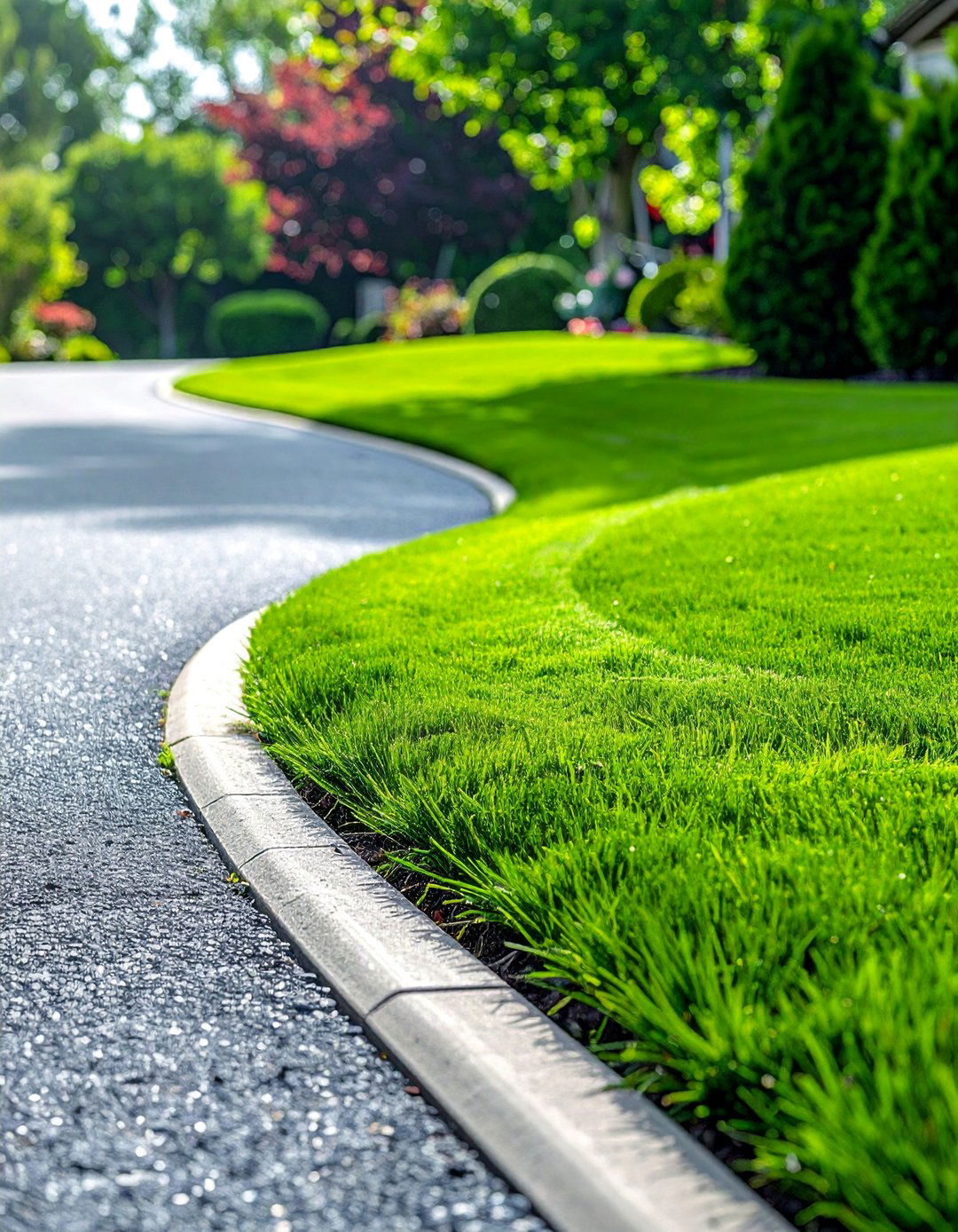 Grass Strip Borders - 25 Gravel Driveway Edging Ideas for a Polished Finish