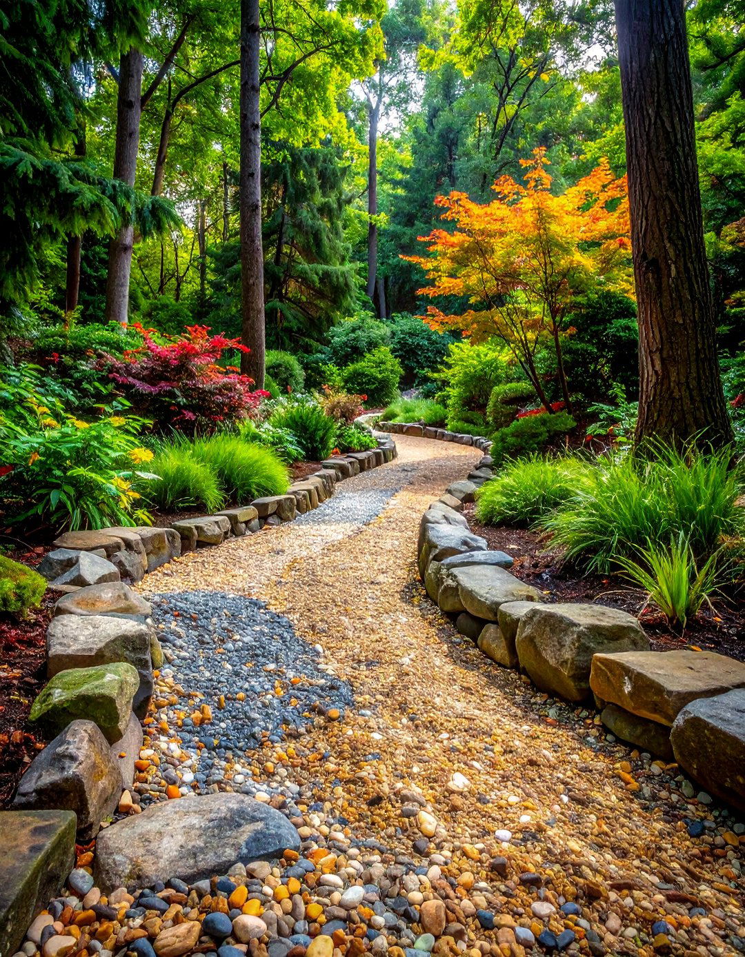 Gravel Stream Bed Design - 20 Woodland Garden Path Ideas for a Natural and Serene Look