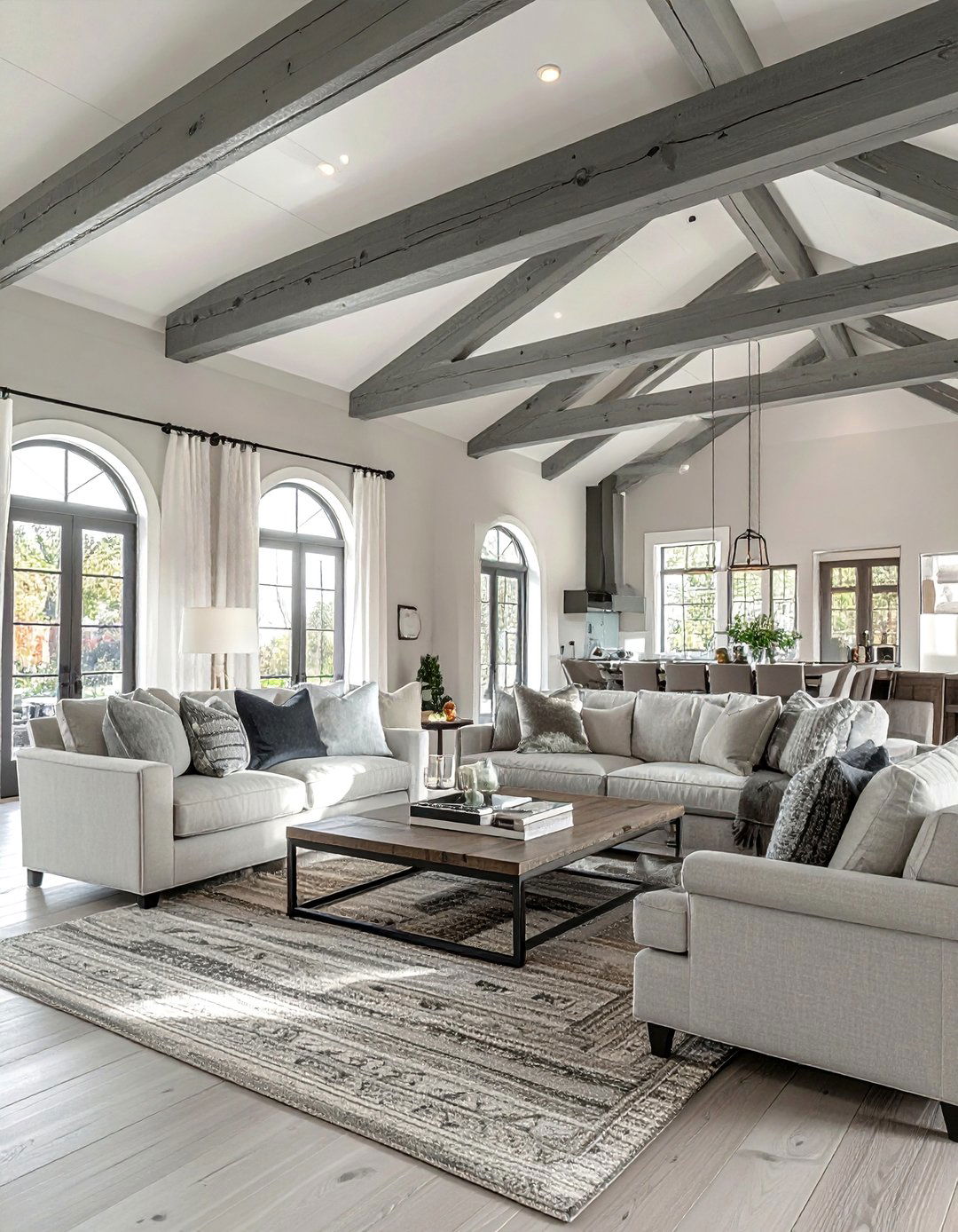 Gray Washed Vaulted Ceiling Beams - 20 Vaulted Ceiling With Beams Ideas for a Dramatic Look