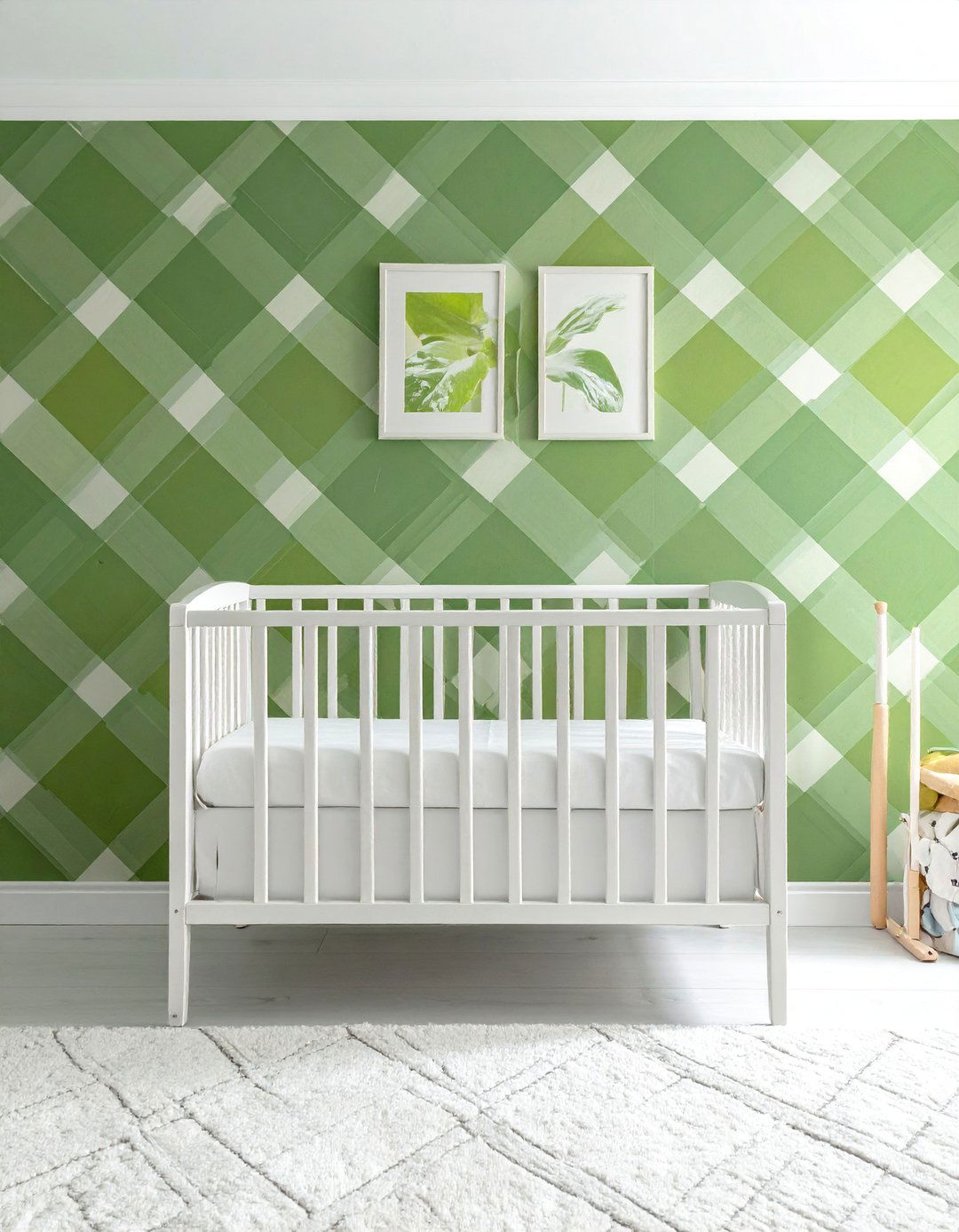 Green Plaid Nursery Wallpaper - 25 Green Nursery Ideas for a Calming and Natural Space