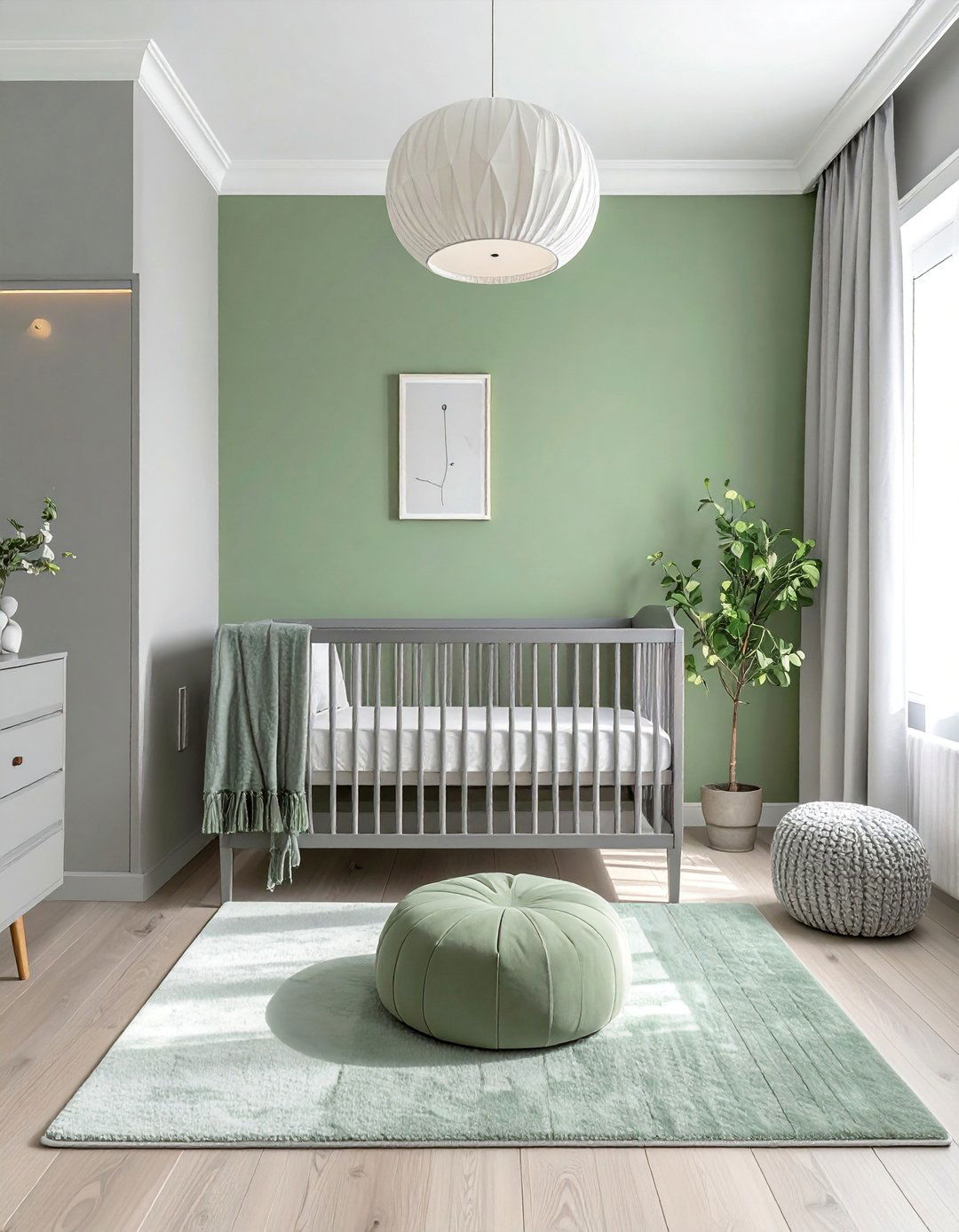 Green and Gray Nursery Color Palette - 25 Green Nursery Ideas for a Calming and Natural Space