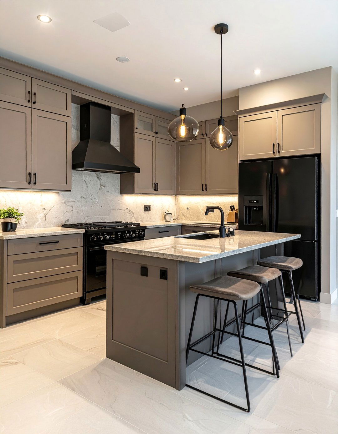 Greige Cabinets With Black Appliances - 20 What Color Cabinets Go With Black Appliances Ideas