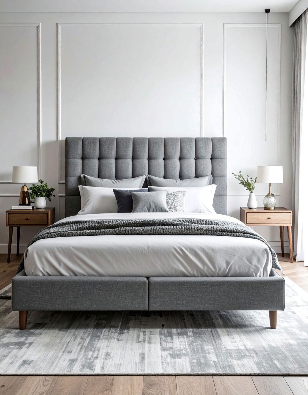 Grey Boucle Headboard for Ultimate Texture - 25 Grey Headboard Bedroom Ideas for a Calm Retreat
