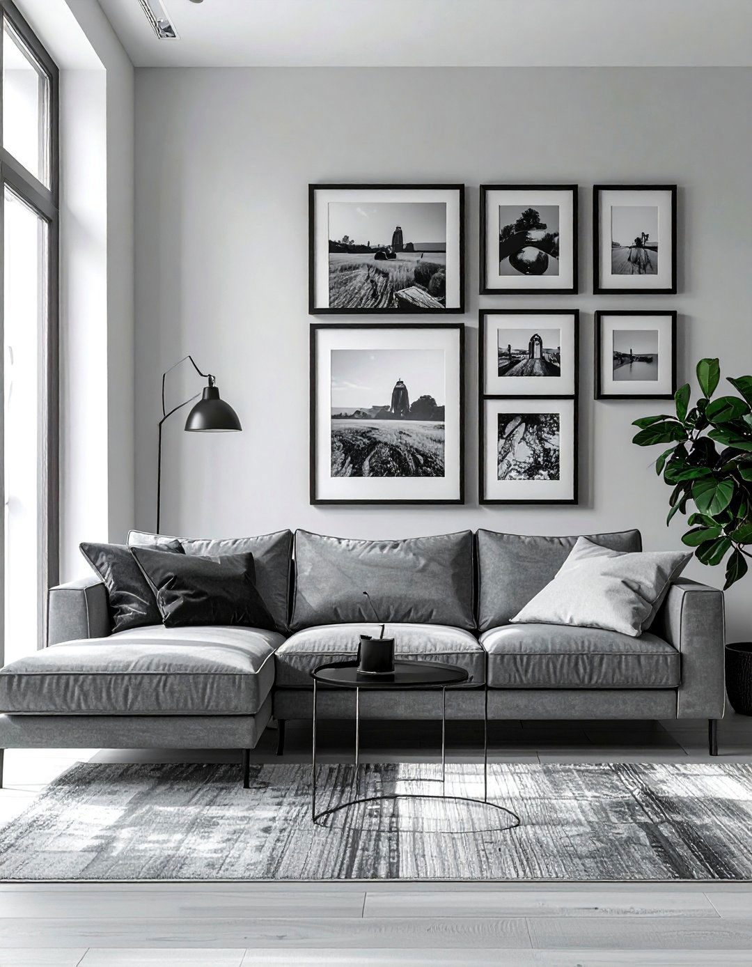 Grey Sectional with a Gallery Wall Backdrop - 15 Grey Sectional Living Room Ideas for Modern Homes