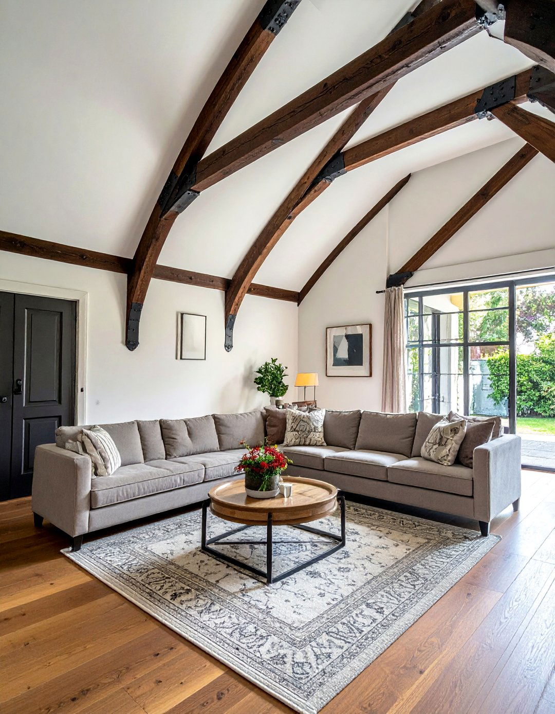 Hammered Metal Strap Vaulted Ceiling Beams - 20 Vaulted Ceiling With Beams Ideas for a Dramatic Look