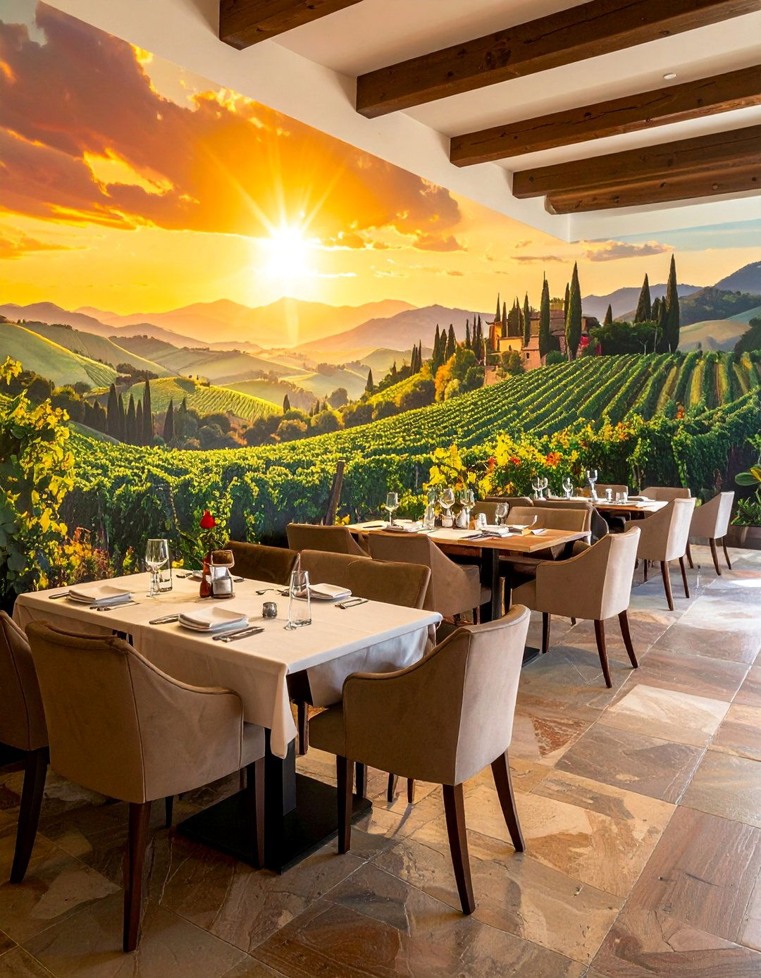 Hand Painted Wall Murals of Italian Landscapes - 20 Italian Restaurant Decor Ideas for an Authentic Ambiance