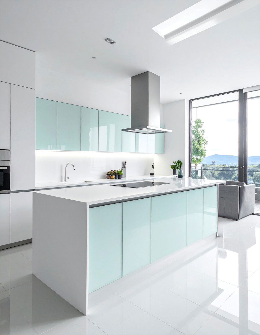 Handleless Glass Kitchen Cabinets for a Seamless Finish - 20 Modern Style Glass Kitchen Cabinets for a Sleek Look