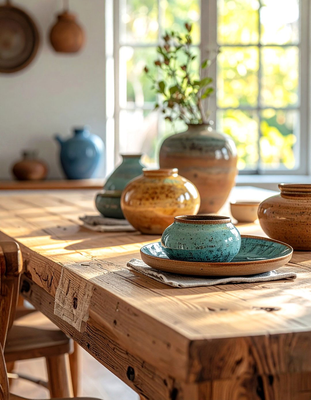 Handmade Pottery Serving Pieces - 30 Cottagecore Dining Room Ideas for a Cozy and Charming Space