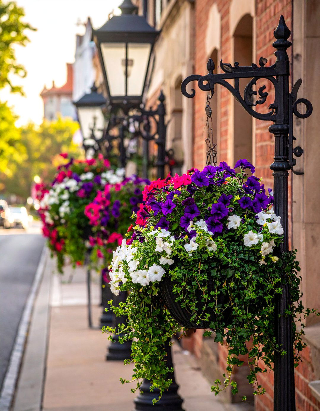 Hanging Basket Street Planters - 20 Street Planters to Beautify Your Neighborhood