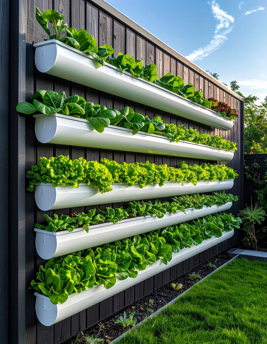 Hanging Gutter Vertical Garden - 40 Vertical Garden Ideas for Small Spaces