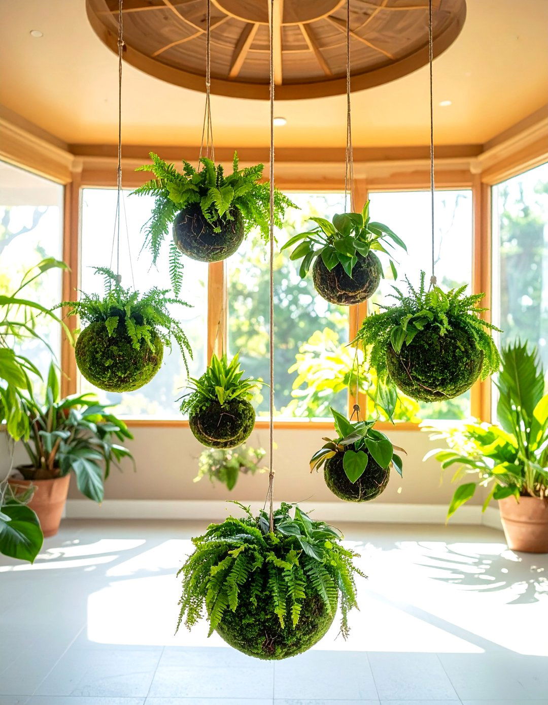 Hanging Kokedama Vertical Garden - 40 Vertical Garden Ideas for Small Spaces