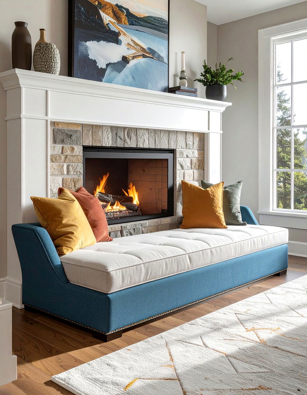 Hearth Cover Safety Benches - 20 Fireplace Bench Ideas to Cozy Up Your Living Room