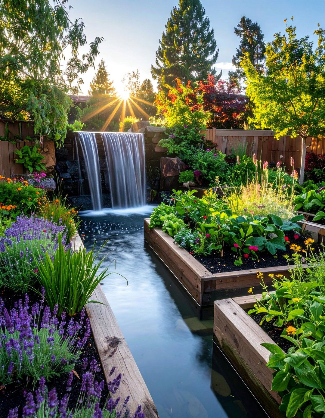 Herb Garden Waterfall Integration - 15 Pondless Waterfall Ideas for Low-Maintenance Beauty