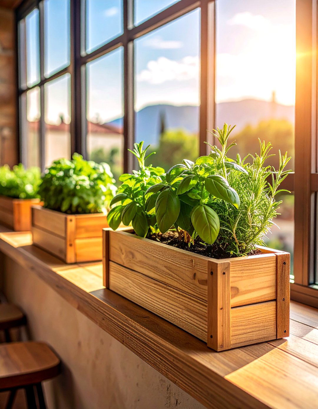 Herb Gardens in Planter Boxes - 20 Italian Restaurant Decor Ideas for an Authentic Ambiance