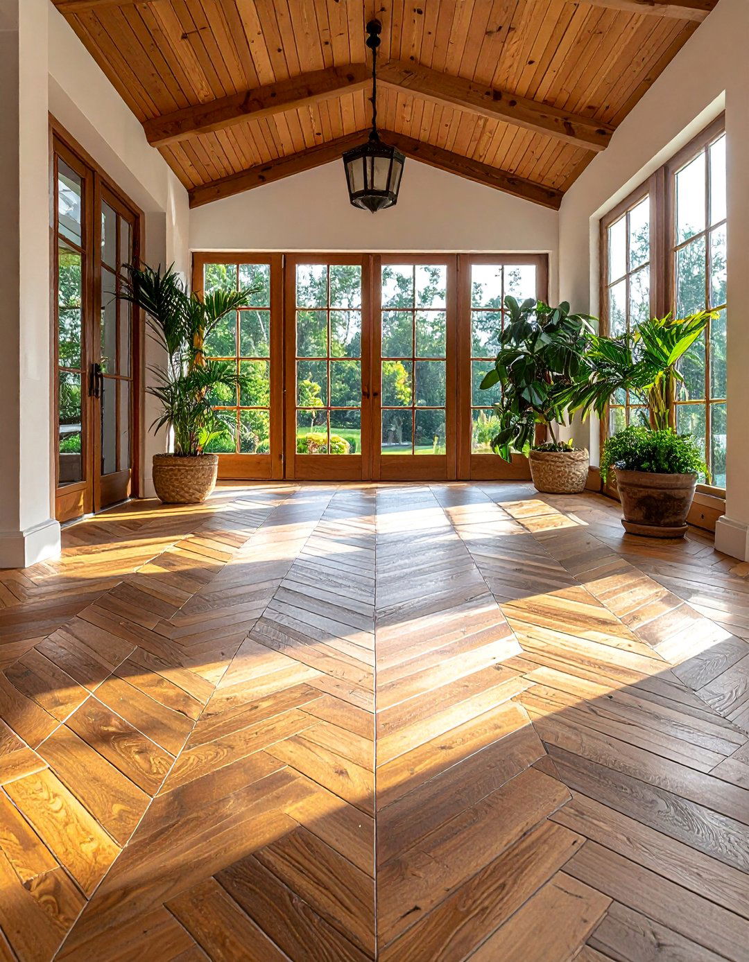 Herringbone Pattern Tiles - 15 Sunroom Tile Floor Ideas for a Bright and Cozy Space