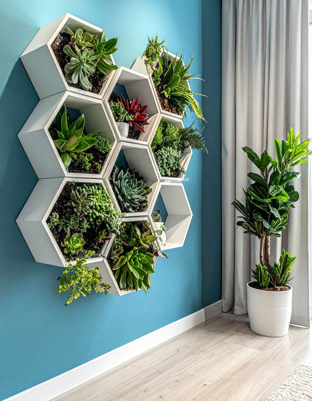 Hexagonal Modular Vertical Garden - 40 Vertical Garden Ideas for Small Spaces