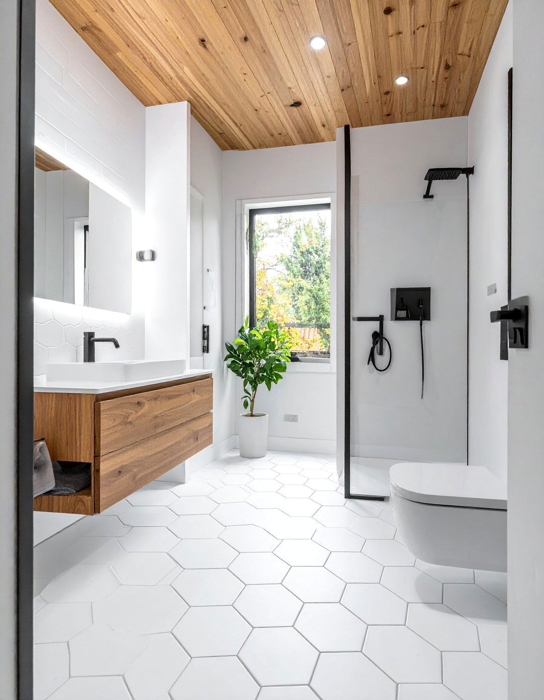 Hexagonal Tile Small Bathroom Flooring - 15 Stylish Small Bathroom Flooring Ideas for Any Home