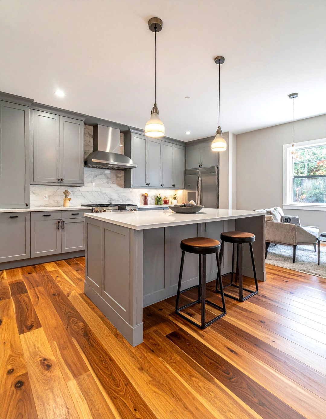 Hickory Wood Floors for a Durable High Traffic Kitchen - 15 Kitchens With Wood Floors for a Warm and Inviting Look