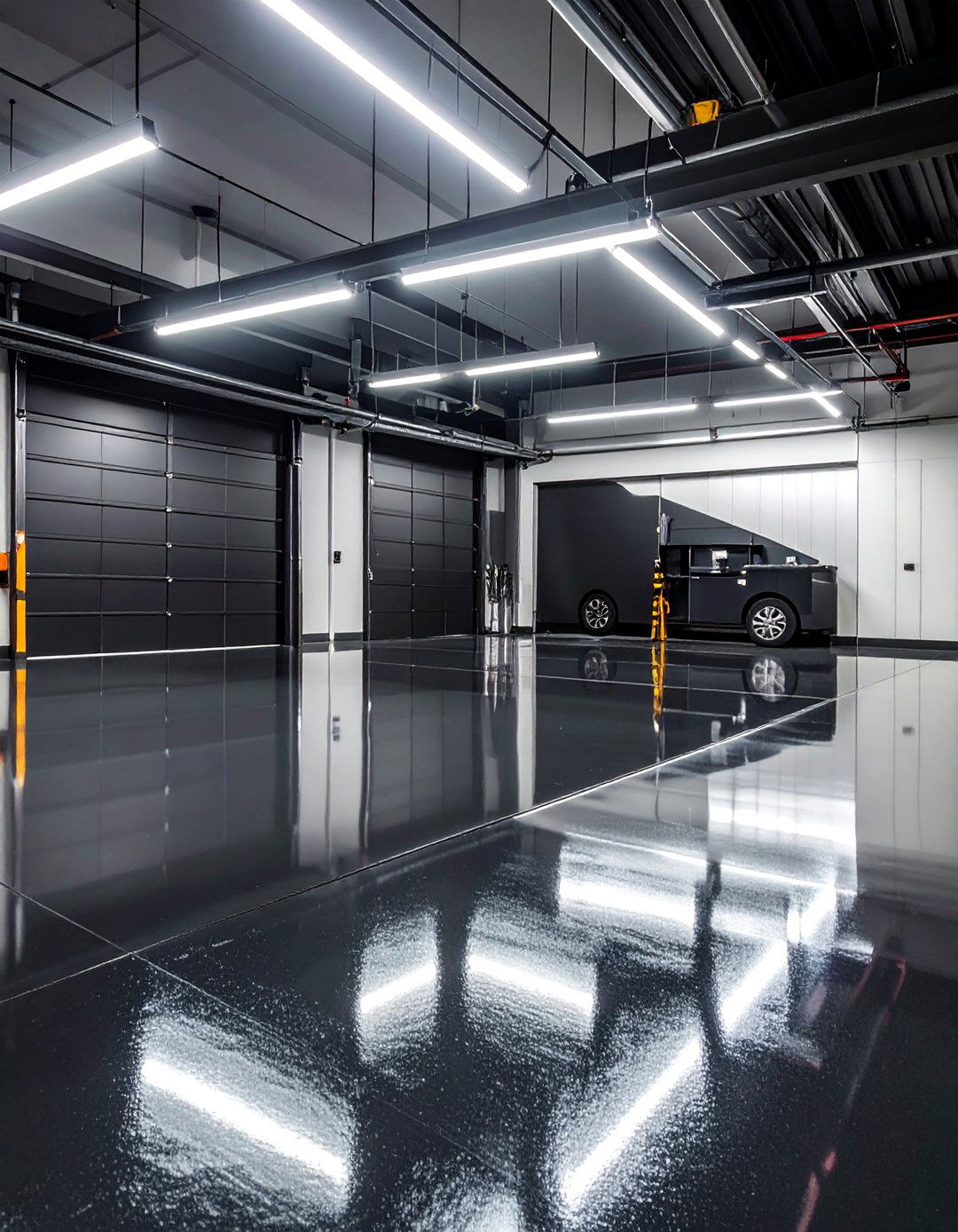 High Gloss Black Epoxy Garage Floor - 25 Black Garage Ideas for a Stylish Utility Space