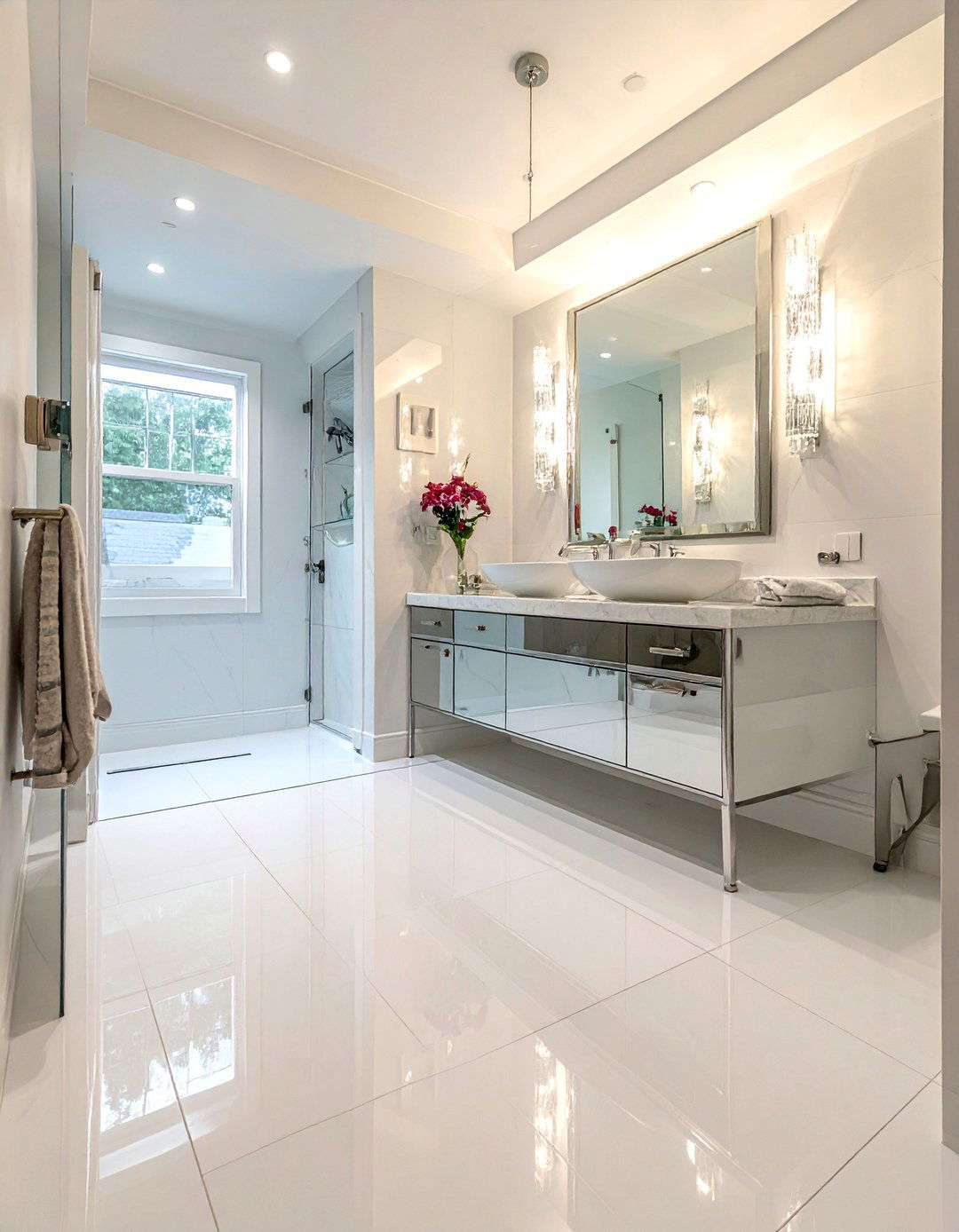 High Gloss Finish Small Bathroom Flooring - 15 Stylish Small Bathroom Flooring Ideas for Any Home