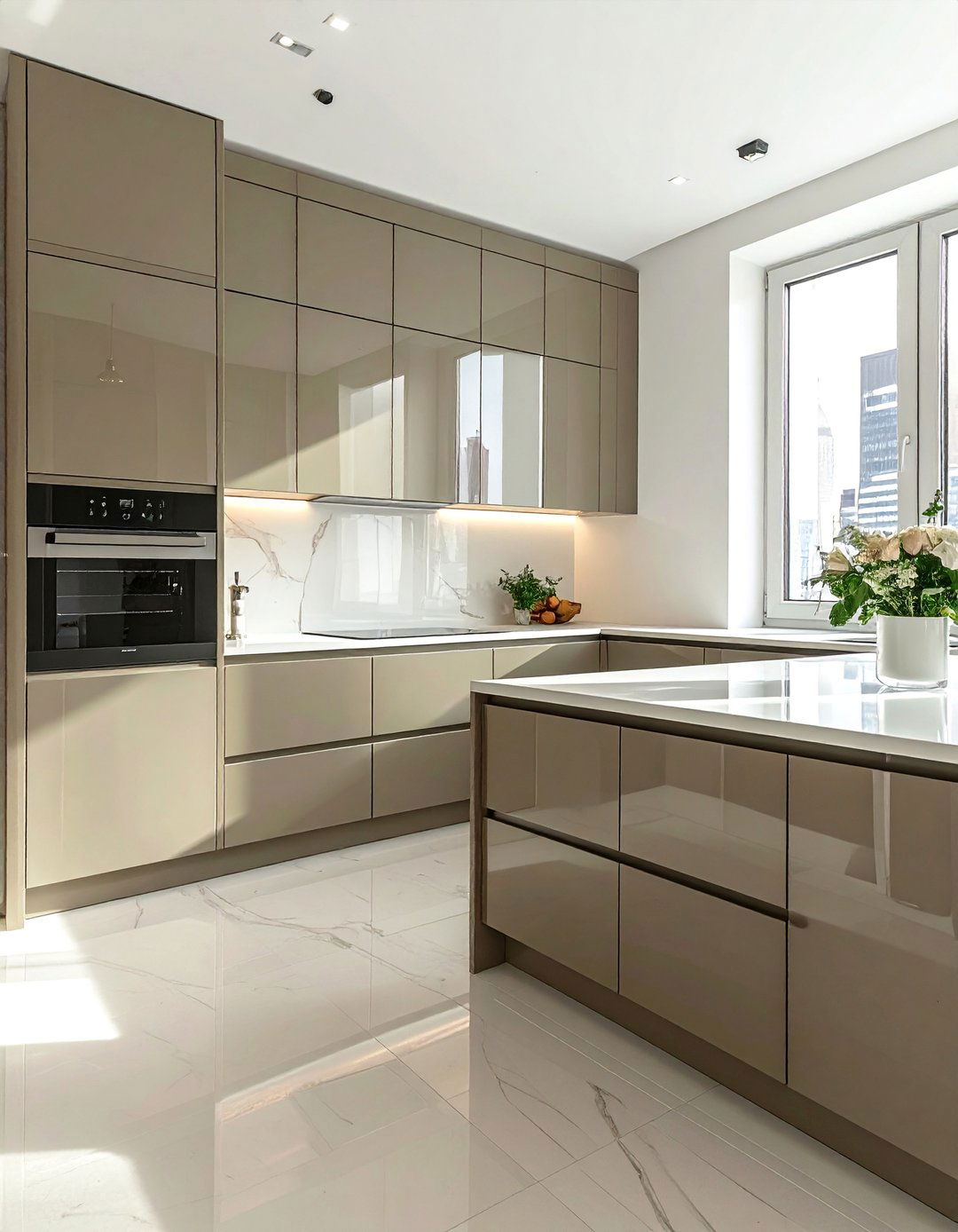 High Gloss Taupe Kitchen Cabinets - 25 Stunning Taupe Kitchen Cabinet Design Ideas