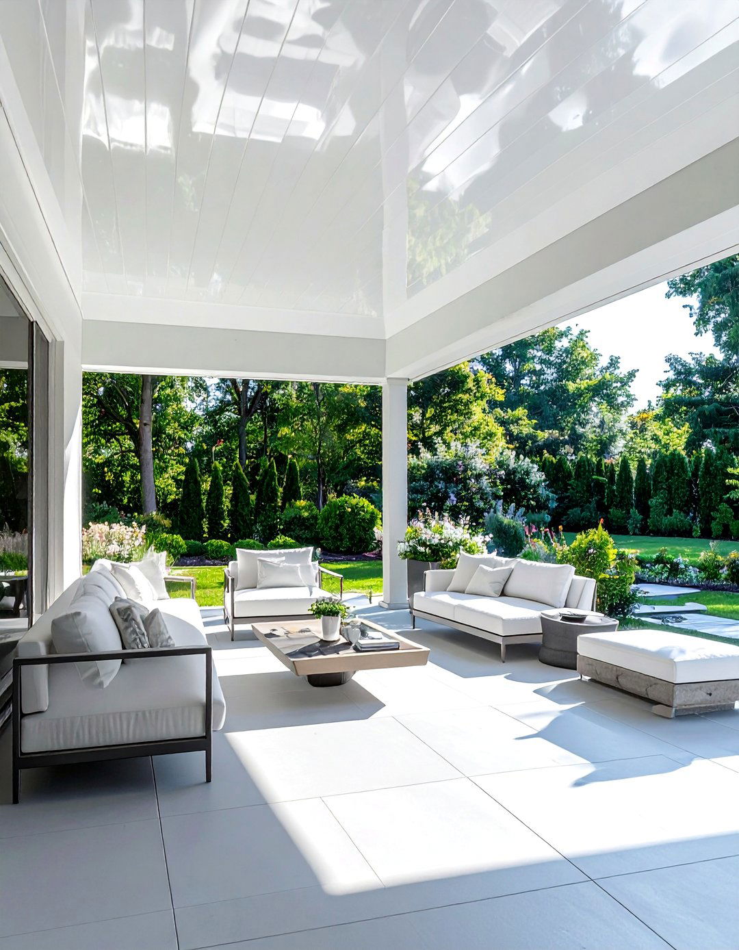 High Gloss White Vinyl Porch Ceiling - 20 Vinyl Porch Ceiling Ideas to Elevate Your Outdoor Space