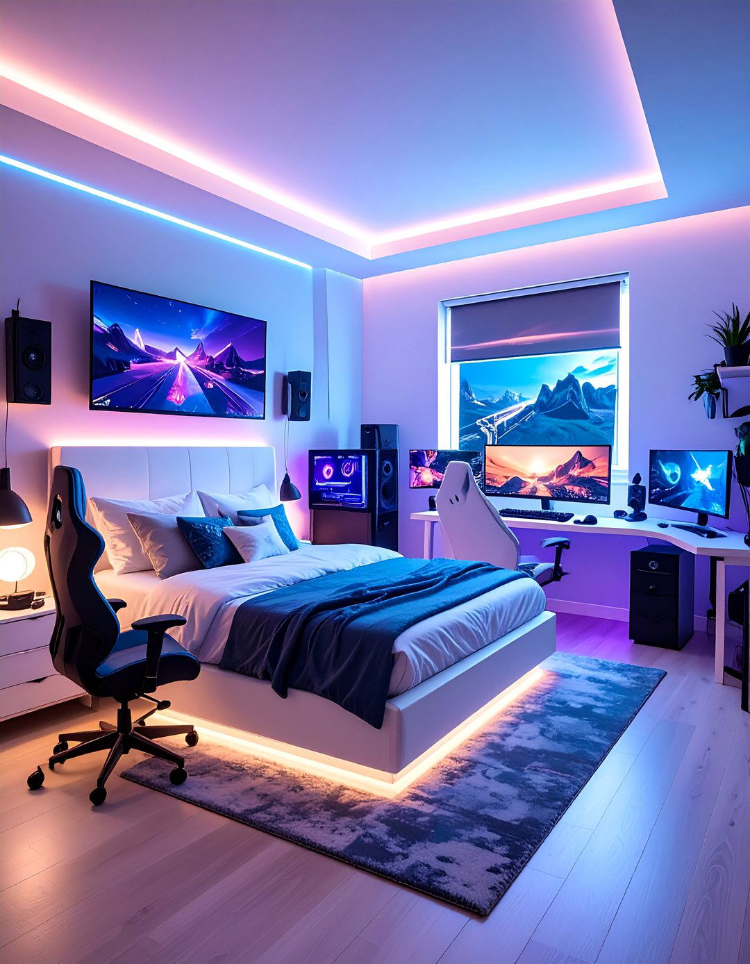 High Tech Gaming Tournament Arena - 40 Teenage Boy Bedroom Ideas for a Cool and Functional Space