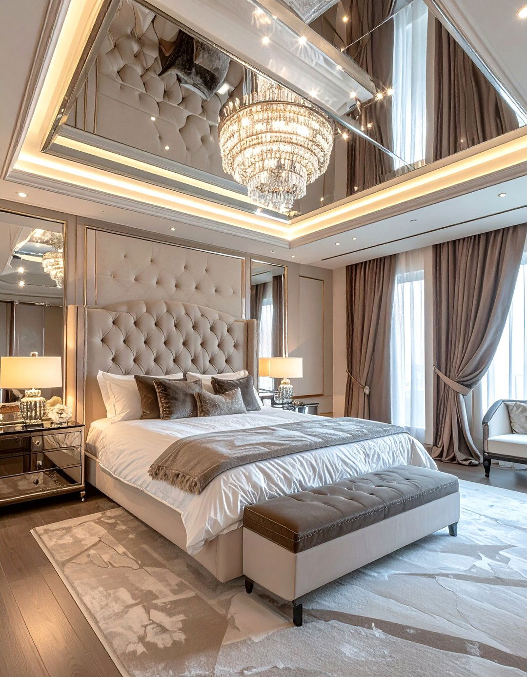 Hollywood Glamour Bedroom Mirror Ceiling - 20 Mirror on Ceiling Above Bed Ideas for a Luxurious Touch
